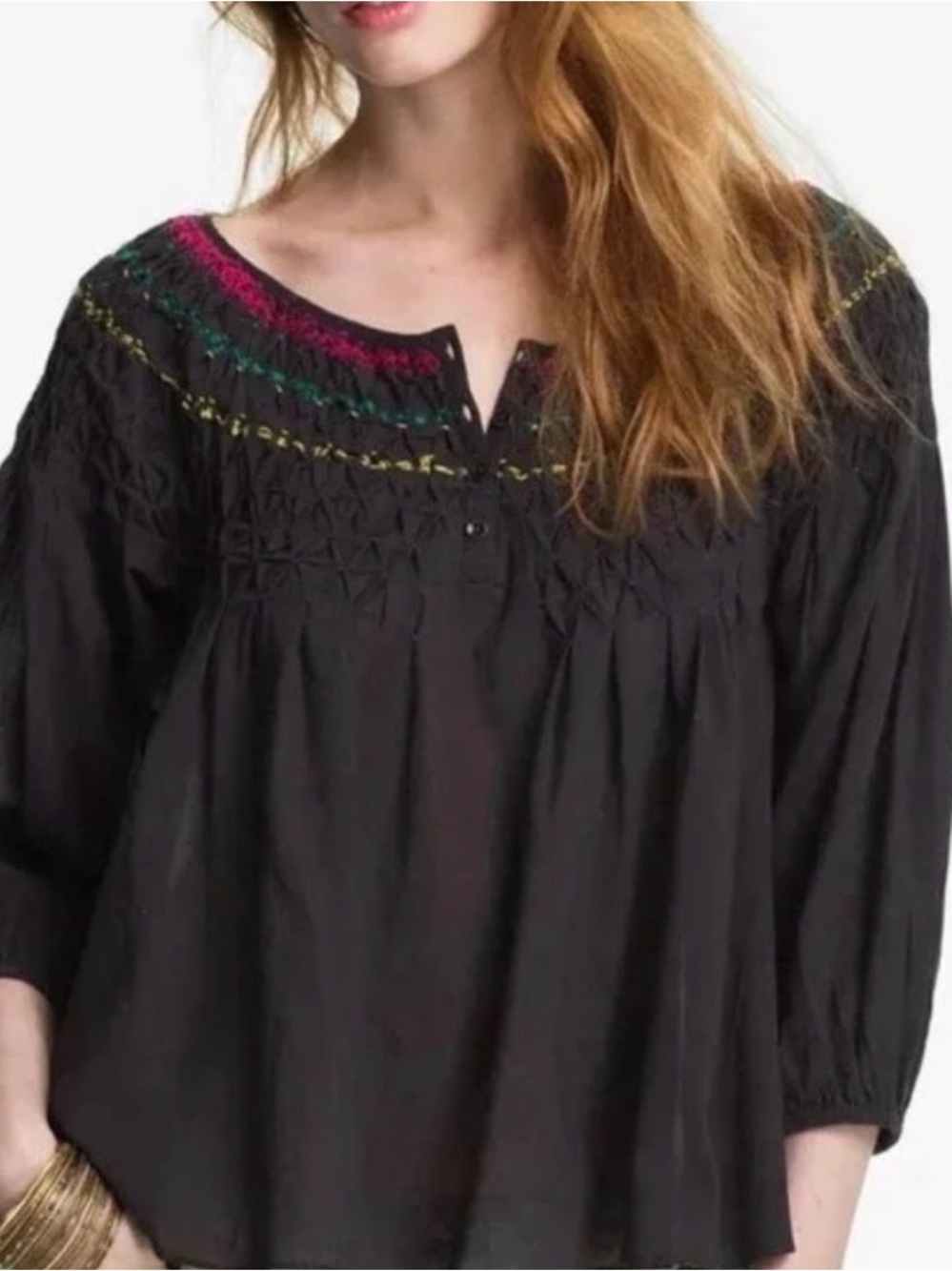 Free People Boho style Black Women's Top